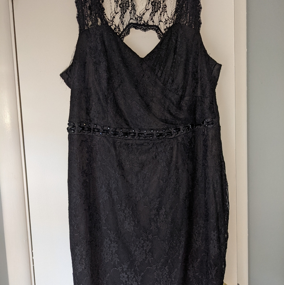 Trixxi Black Lace Beaded Formal Dress Size 20
